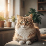 Imagem de destaque de um gato Siberiano, conhecido por produzir menos proteína Fel d 1. Ilustra o artigo sobre raças de gatos hipoalergênicos e como conviver com alergias.